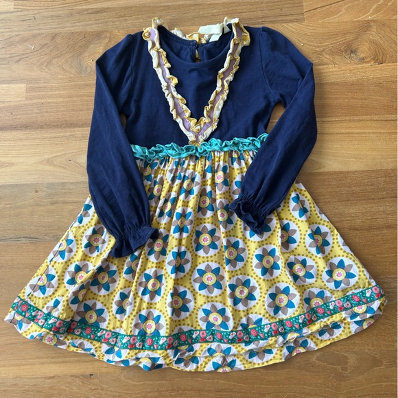 Matilda Jane. Damsel Once Upon A Time Long Sleeve Dress. Size 4. Blue/Yellow. - Picture 1 of 4